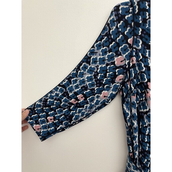 Boden Women Sheath Dress With Tie Size 8R Floral 3/4 Sleeves Zipper Back Viscose - Picture 7 of 14